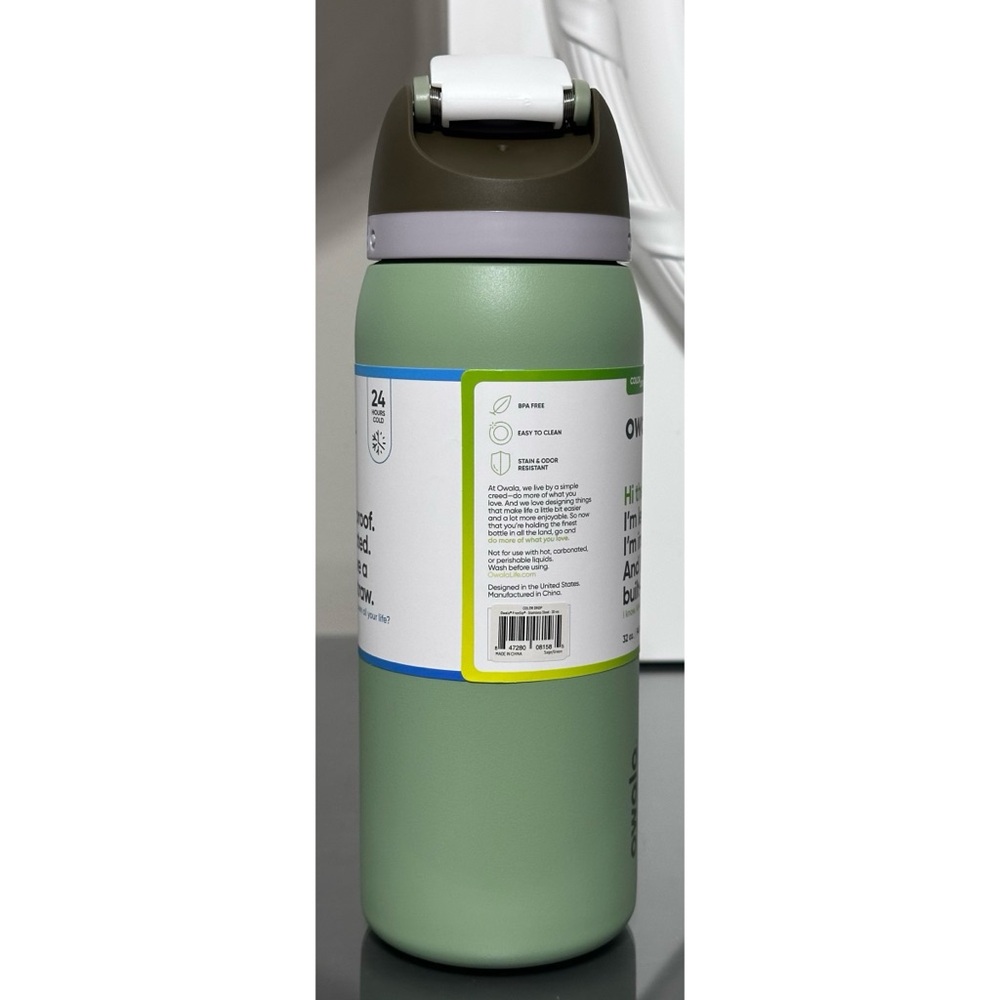 OWALA COLOR‎ DROP FreeSip 32oz Stainless Steel Water Bottle, FRANKIE - Picture 4 of 5